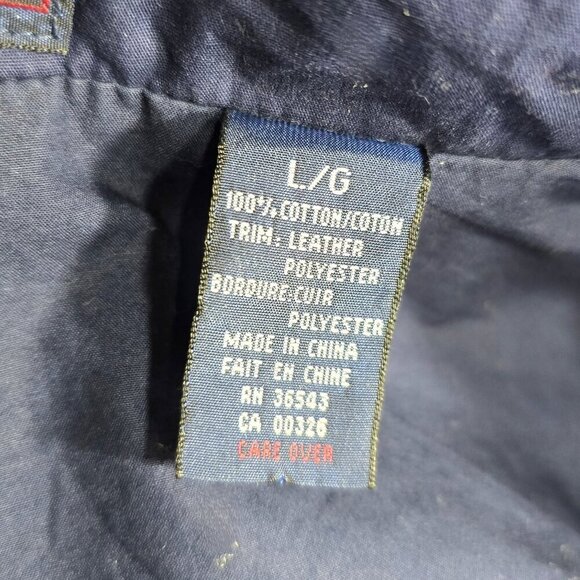 Vintage GANT NAvy Blue HArrington Leather Accent Bomber Varsity Zip Up Jacket - Picture 12 of 12